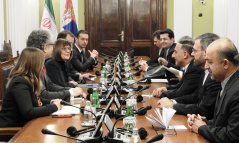 27 February 2018 National Assembly Speaker Maja Gojkovic in meeting with Iranian Foreign Minister Mohammad Javad Zarif